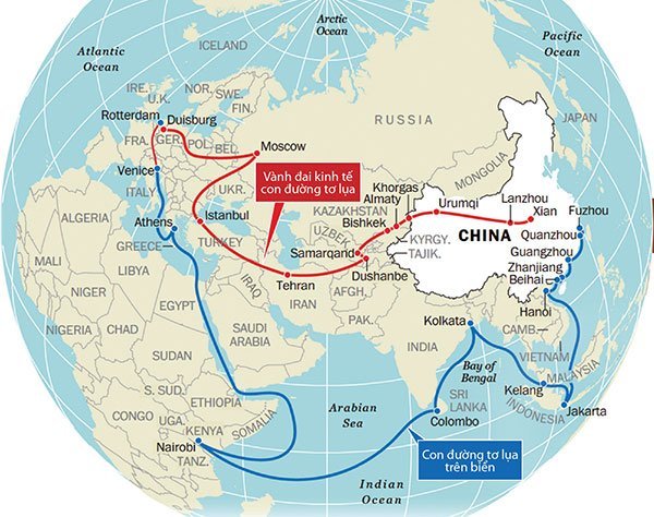 Một vành đai, một con đường, Con đường tơ lụa trên biển, Trung Quốc, Mỹ, EU, Tập Cận Bình, AIIB,