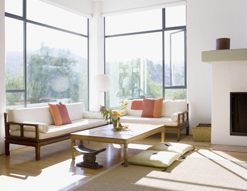 trang trí phòng khách, thiết kế phòng khách, phòng khách theo phong cách Á đông