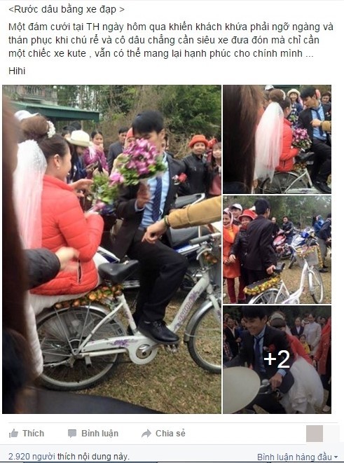 rước dâu bằng xe đạp, đám cưới, chuyến xe hạnh phúc