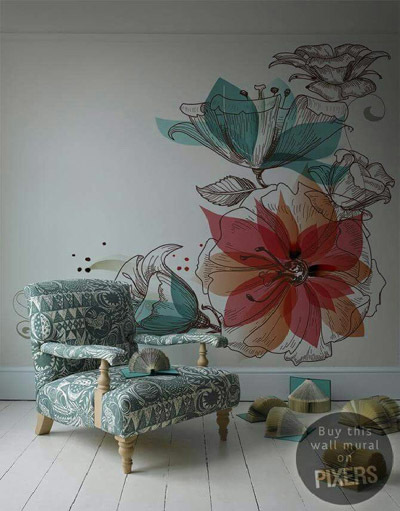 Trang trí nhà với những mẫu giấy dán tường họa tiết hoa đẹp ngất ngây