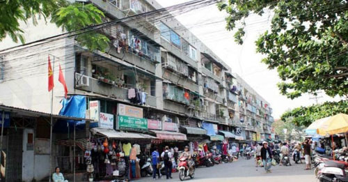 chung cư cũ, di dời chung cư cũ, chung cư cũ xuống cấp, chung cư số 350 đường Hoàng Văn Thụ