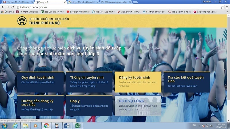 Hướng dẫn các bước đăng ký tuyển sinh đầu cấp, tuyển sinh đầu cấp, tuyển sinh mẫu giáo, lớp 1, lớp 6, Sở GD-ĐT Hà Nội