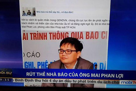Thu hồi thẻ nhà báo của ông Mai Phan Lợi
