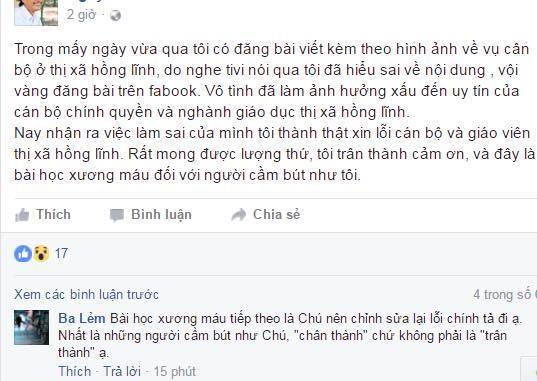 Đăng ảnh TQ gán cho quan chức Hà Tĩnh sẽ bị phạt tiền