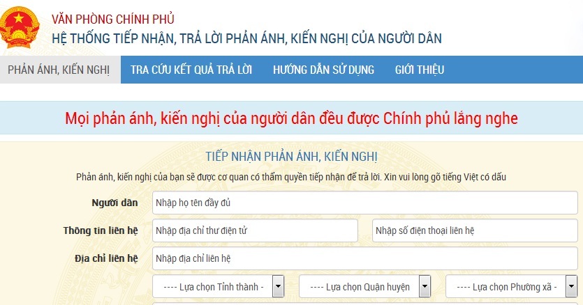 kênh tương tác của chính phủ, chỉ số hài lòng, chính phủ tương tác với dân, Huệ Anh