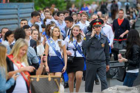 nữ sinh, tốt nghiệp, Nga, xinh đẹp, quân đội