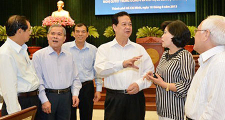 nghị quyết TƯ 4, Thủ tướng, TP.HCM, Lê Thanh Hải, phê bình, tự phê bình, tham nhũng