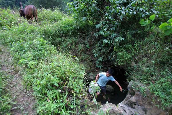 Vùng cao, miền núi, tắm giặt, mương, rãnh, nước