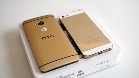 iPhone 5S, màu vàng, HTC One, Gold, so dáng, ra mắt