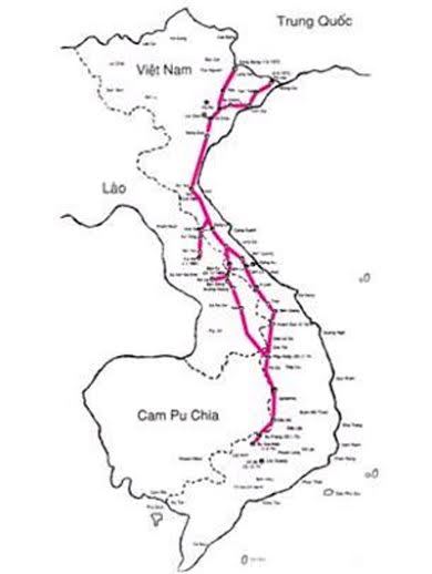 Sơ đồ toàn tuyến đường ống xăng dầu xây dựng giai đoạn 1968-1975