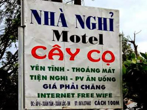 biển quảng cáo độc, nhà nghỉ, khách sạn, hình ảnh độc đáo