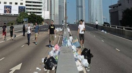 Hong Kong, biểu tình, dân chủ, sinh viên, Khu Trung Hoàn, sạch sẽ
