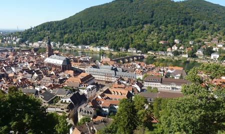 đức, du lịch, lãng mạn, Heidelberg, cổ xưa, cầu, sông