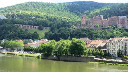 đức, du lịch, lãng mạn, Heidelberg, cổ xưa, cầu, sông