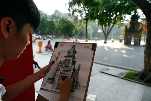 Hà Nội, mùa thu, nắng vàng, Bờ Hồ