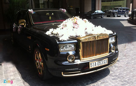 xe hoa, xe cưới, đám cưới, rước dâu, siêu xe, rolls royce, Phantom