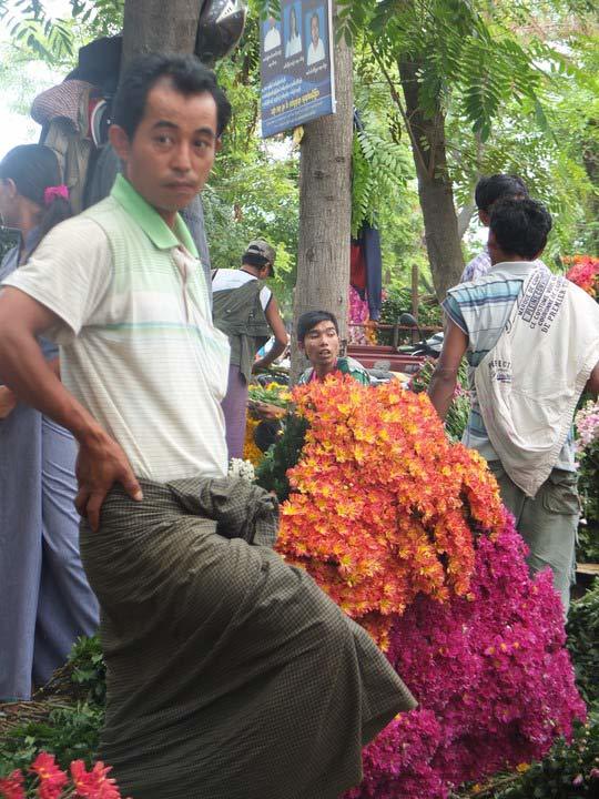 Myanmar, du lịch Myanmar, chợ hoa