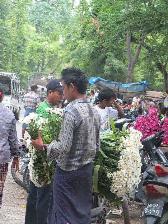 Myanmar, du lịch Myanmar, chợ hoa