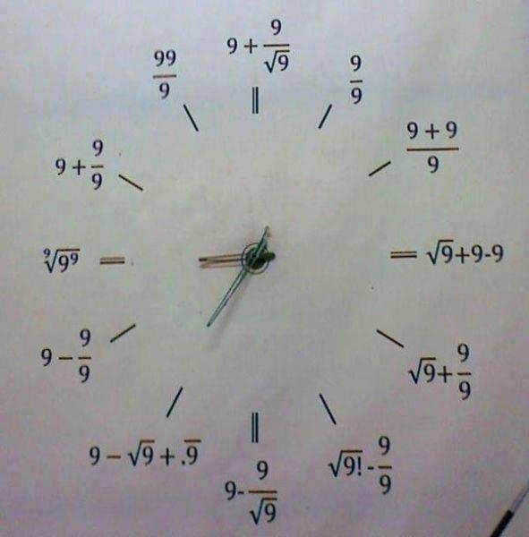 đồng hồ công thức Toán, đồng hồ số 9