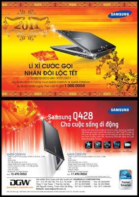 Samsung Q428: Lì xì cước gọi, nhân đôi lộc Tết