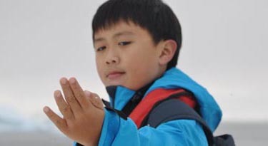 Hình ảnh nhà thám hiểm 9 tuổi ở Nam Cực