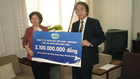 Vinamilk ủng hộ nhân dân Nhật Bản 2,1 tỷ đồng