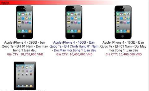 Giá iPhone 4 tại VN đã chạm sàn