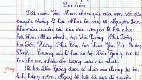 Những bài văn điểm 10 của bé lớp 3