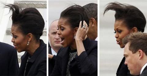 Michelle Obama dựng tóc mái khi thăm Ireland