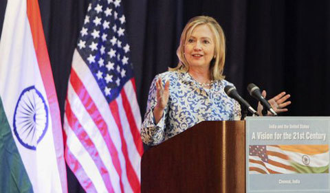 Giữa cái bóng TQ, Hillary nói Ấn Độ 'tới lúc dẫn đầu'