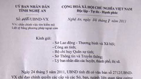 Chấn chỉnh việc tìm mộ liệt sĩ bằng ngoại cảm