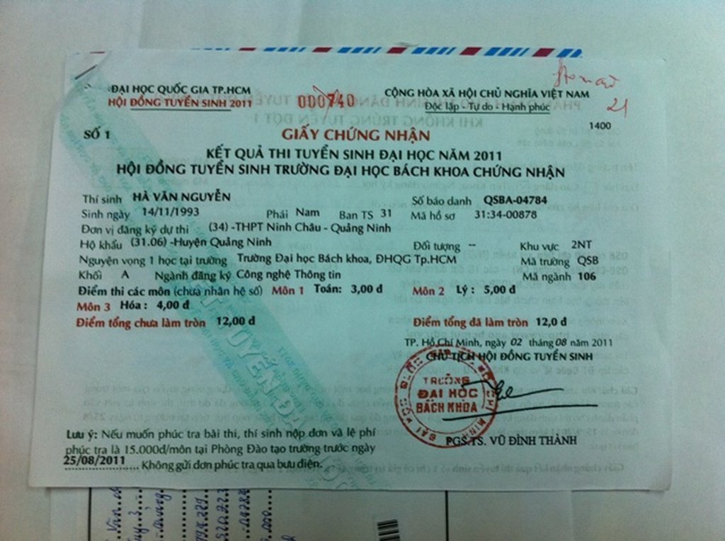 Phát hiện dùng giấy báo điểm giả xét tuyển ĐH