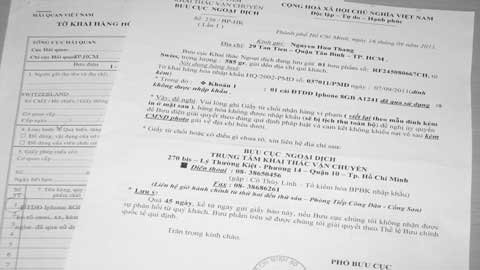 Yêu cầu gửi điện thoại cũ về Việt Nam bị phạt tiền