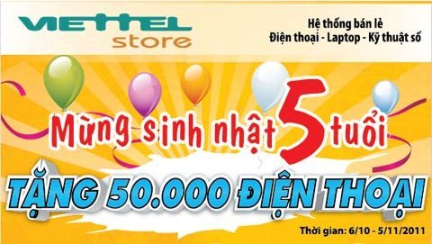 Tặng 50.000 điện thoại mừng sinh nhật 5 tuổi