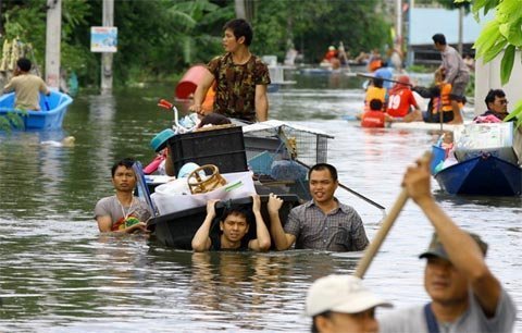 Hình ảnh Thái Lan oằn mình gánh lụt