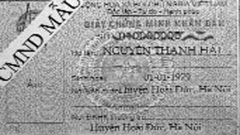 Số chứng minh nhân dân được in màu đen