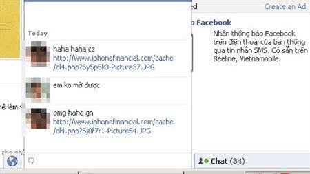 Virus chat Facebook  lây lan mạnh tại VN