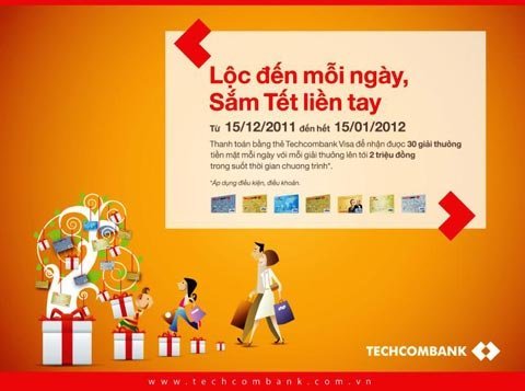 “Mưa quà tặng” dành cho chủ thẻ Techcombank Visa