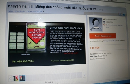 Các bà mẹ “hú vía” vì dùng miếng dán chống muỗi cho con