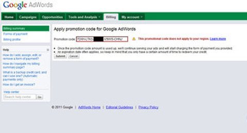Google dừng khuyến mại quảng cáo Adwords tại VN