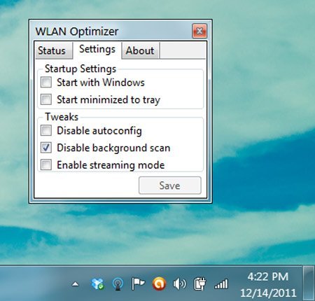 Как включить wlan. Windows Optimizer.