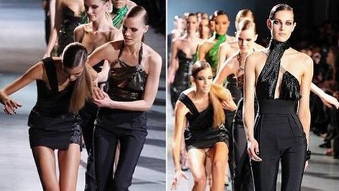 Siêu mẫu liên tục “vồ ếch” trên sàn diễn