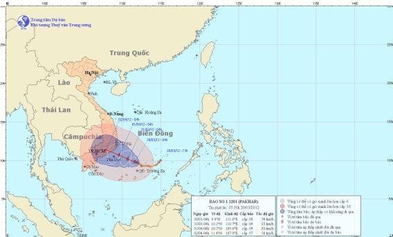 Bão số 1 ít di chuyển và mạnh thêm