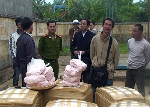 Phát hiện 1,6 tấn nội tạng lợn thối