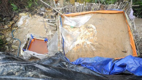 Đánh sập bãi vàng, phát hiện chất cực độc