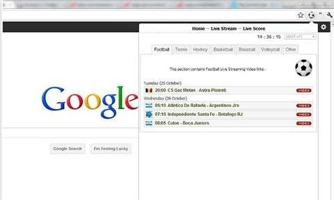 Xem bóng đá quốc tế bằng Google Chrome