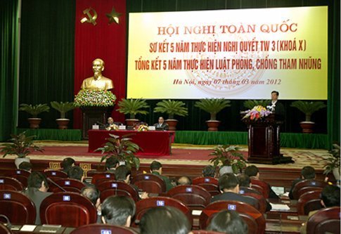Ban chỉ đạo TƯ chống tham nhũng sẽ thuộc Bộ Chính trị