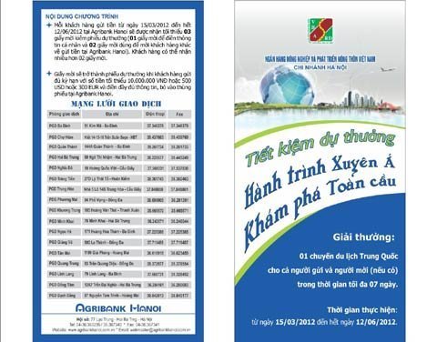Gửi tiết kiệm - Du lịch Trung Quốc cùng Agribank Hanoi