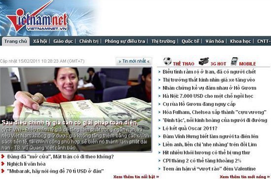 Mục Khoa học Vietnamnet đưa tin chậm