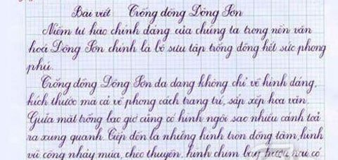 Phát sốt với cậu bé viết chữ đẹp như đánh máy